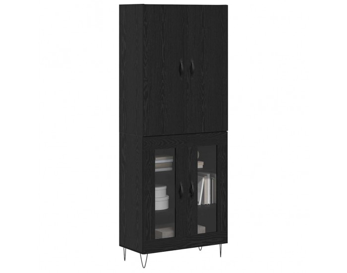 Sonata H Висок шкаф 2 pcs Черния дъб Инженерна дървесина и стъкло