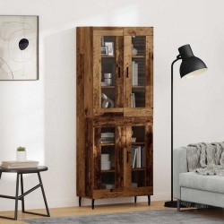 Sonata H Висок шкаф 2 pcs Старо дърво Инженерна дървесина и стъкло - Living