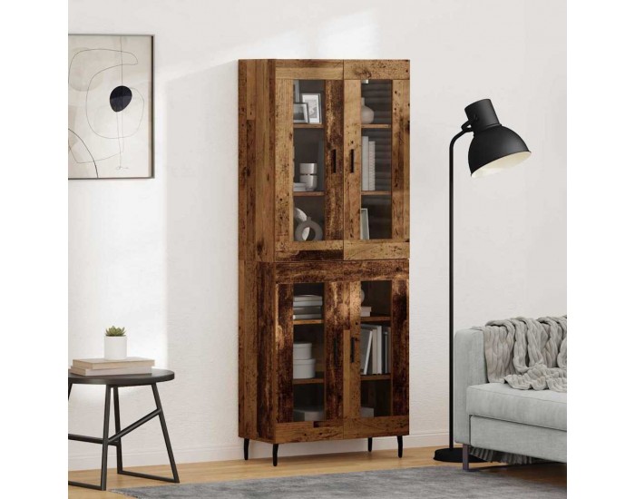 Sonata H Висок шкаф 2 pcs Старо дърво Инженерна дървесина и стъкло