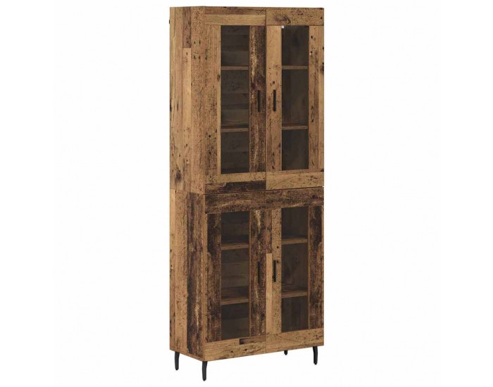 Sonata H Висок шкаф 2 pcs Старо дърво Инженерна дървесина и стъкло