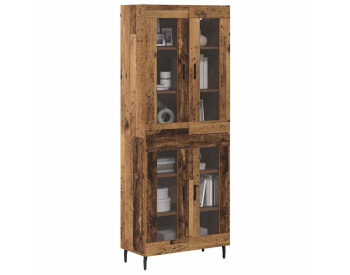 Sonata H Висок шкаф 2 pcs Старо дърво Инженерна дървесина и стъкло