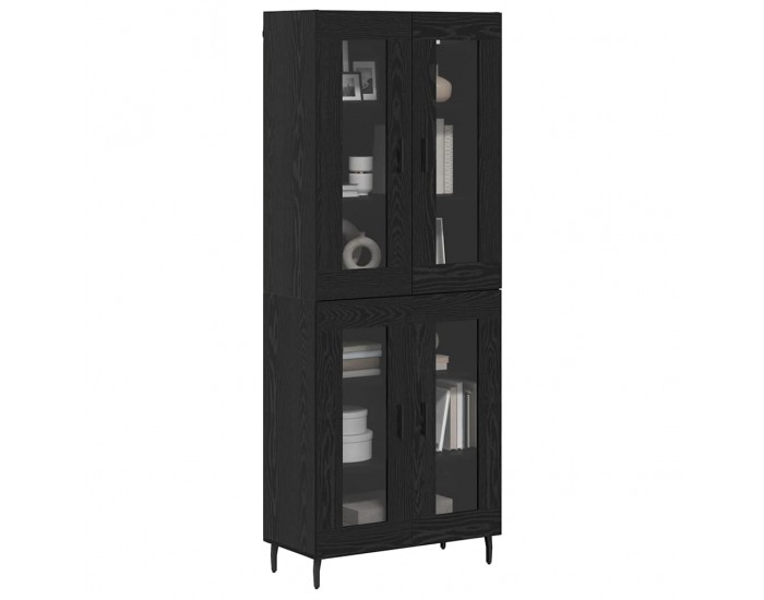 Sonata H Висок шкаф 2 pcs Черния дъб Инженерна дървесина и стъкло