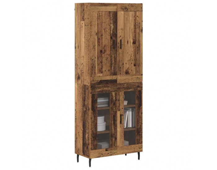 Sonata H Висок шкаф 2 pcs Старо дърво Инженерна дървесина и стъкло