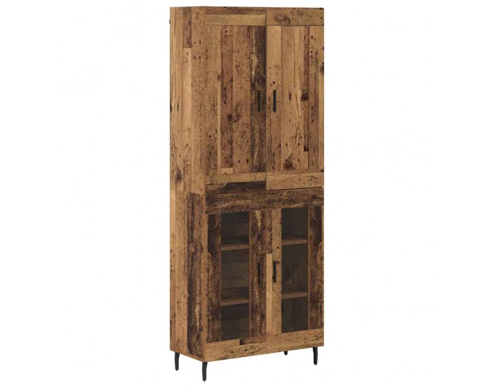 Sonata H Висок шкаф 2 pcs Старо дърво Инженерна дървесина и стъкло