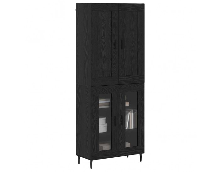 Sonata H Висок шкаф 2 pcs Черния дъб Инженерна дървесина и стъкло