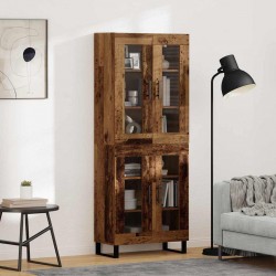 Sonata H Висок шкаф 2 pcs Старо дърво Инженерна дървесина и стъкло - Living