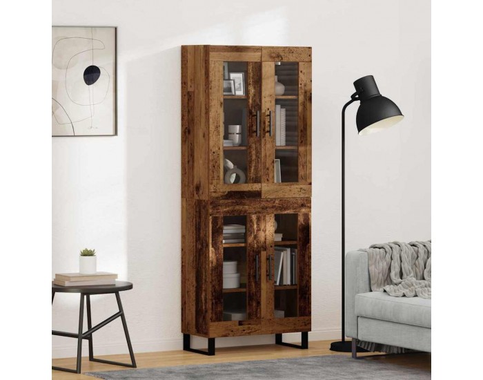 Sonata H Висок шкаф 2 pcs Старо дърво Инженерна дървесина и стъкло