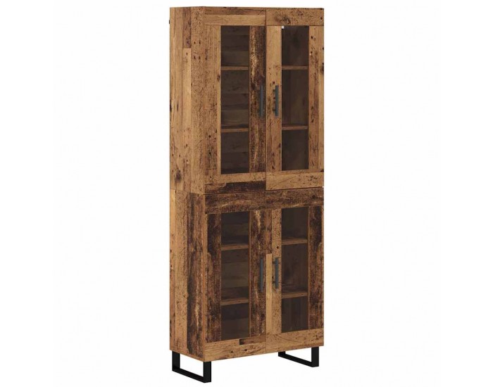 Sonata H Висок шкаф 2 pcs Старо дърво Инженерна дървесина и стъкло