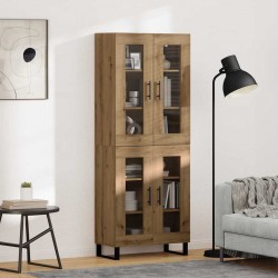 Sonata H Висок шкаф 2 pcs Дъб Инженерна дървесина и стъкло - Living