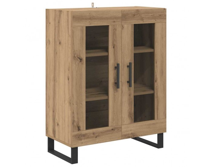 Sonata H Висок шкаф 2 pcs Дъб Инженерна дървесина и стъкло