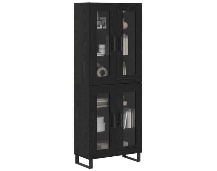 Sonata H Висок шкаф 2 pcs Черния дъб Инженерна дървесина и стъкло