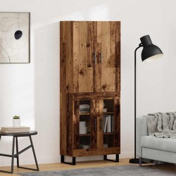 Sonata H Висок шкаф 2 pcs Старо дърво Инженерна дървесина и стъкло - Living
