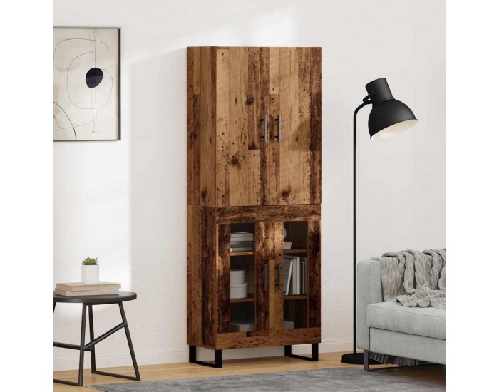 Sonata H Висок шкаф 2 pcs Старо дърво Инженерна дървесина и стъкло