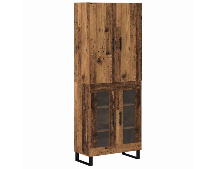Sonata H Висок шкаф 2 pcs Старо дърво Инженерна дървесина и стъкло