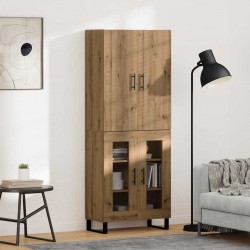 Sonata H Висок шкаф 2 pcs Дъб Инженерна дървесина и стъкло - Living