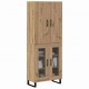 Sonata H Висок шкаф 2 pcs Дъб Инженерна дървесина и стъкло