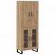 Sonata H Висок шкаф 2 pcs Дъб Инженерна дървесина и стъкло
