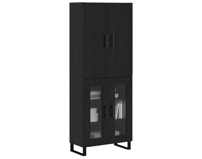 Sonata H Висок шкаф 2 pcs Черния дъб Инженерна дървесина и стъкло