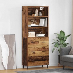 Sonata H Висок шкаф 2 pcs Старо дърво Инженерна дървесина и стъкло - Living