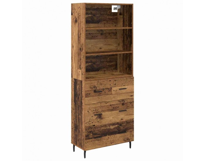 Sonata H Висок шкаф 2 pcs Старо дърво Инженерна дървесина и стъкло