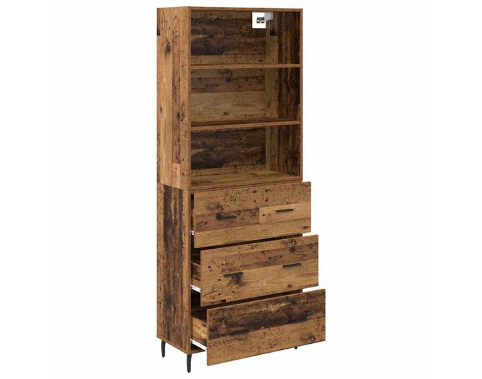 Sonata H Висок шкаф 2 pcs Старо дърво Инженерна дървесина и стъкло