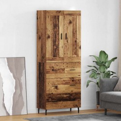 Sonata H Висок шкаф 2 pcs Старо дърво Инженерна дървесина и стъкло - Living