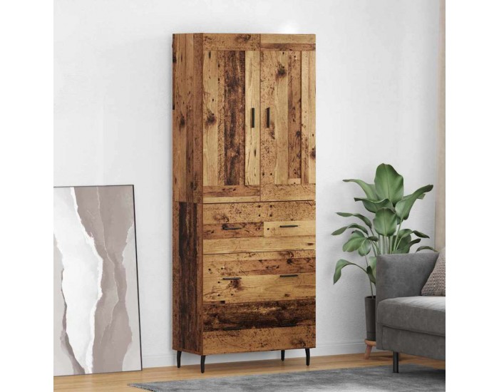 Sonata H Висок шкаф 2 pcs Старо дърво Инженерна дървесина и стъкло