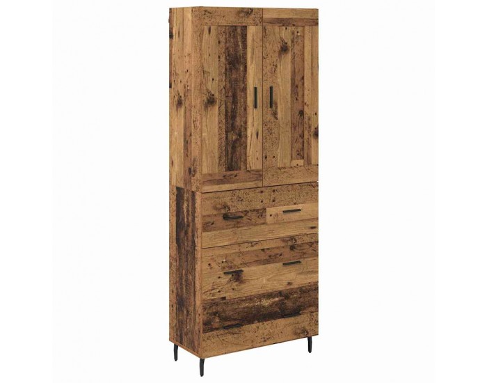 Sonata H Висок шкаф 2 pcs Старо дърво Инженерна дървесина и стъкло