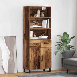 Sonata H Висок шкаф Старо дърво 69,5 x 34 x 180 см Инженерно дърво - Corpuri, vitrine, biblioteci modulare