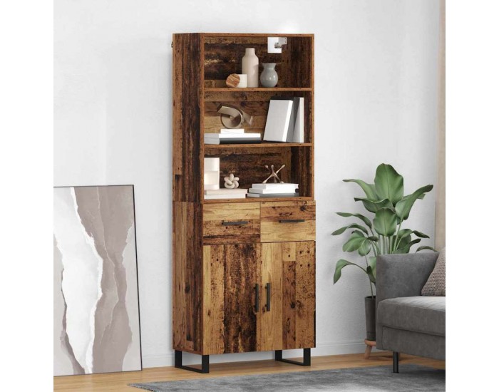 Sonata H Висок шкаф Старо дърво 69,5 x 34 x 180 см Инженерно дърво