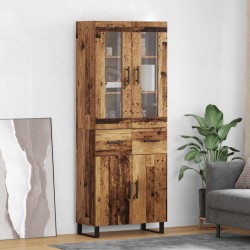 Sonata H Висок шкаф 2 pcs Старо дърво Инженерна дървесина и стъкло - Living