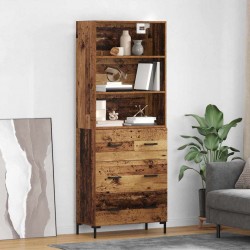 Sonata H Висок шкаф Старо дърво 69,5 x 34 x 180 см Инженерно дърво - Corpuri, vitrine, biblioteci modulare