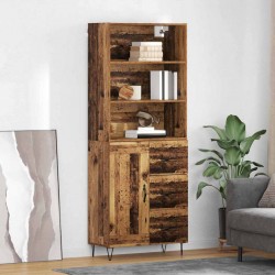 Sonata H Висок шкаф Старо дърво 69,5 x 34 x 180 см Инженерно дърво - Corpuri, vitrine, biblioteci modulare