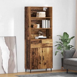 Sonata H Висок шкаф с чекмедже Старо дърво 69,5 x 34 x 180 см - Corpuri, vitrine, biblioteci modulare