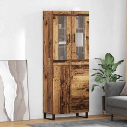 Sonata H Висок шкаф 2 pcs Старо дърво Инженерна дървесина и стъкло - Living