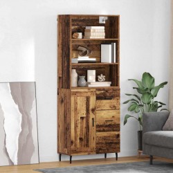 Sonata H Висок шкаф с чекмедже Старо дърво 69,5 x 34 x 180 см - Corpuri, vitrine, biblioteci modulare