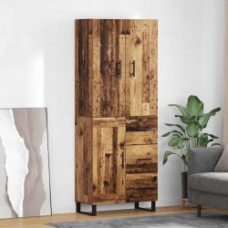 Sonata H Висок шкаф 2 pcs Старо дърво Инженерна дървесина и стъкло - Living