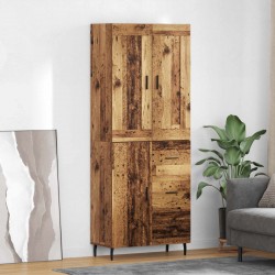 Sonata H Висок шкаф 2 pcs Старо дърво Инженерна дървесина и стъкло - Living