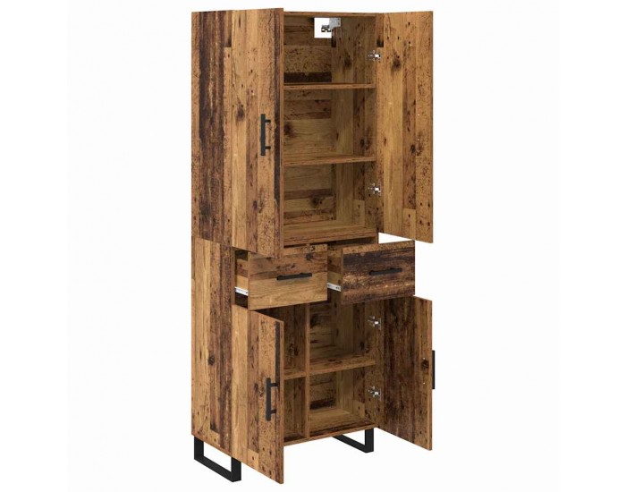 Sonata H Висок шкаф 2 pcs Старо дърво Инженерна дървесина и стъкло