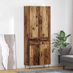 Sonata H Висок шкаф 2 pcs Старо дърво Инженерна дървесина и стъкло - Living