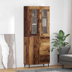Sonata H Висок шкаф 2 pcs Старо дърво Инженерна дървесина и стъкло - Living