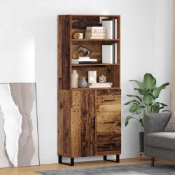 Sonata H Висок шкаф Старо дърво 69,5 x 34 x 180 см Инженерно дърво - Corpuri, vitrine, biblioteci modulare