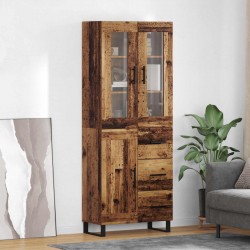 Sonata H Висок шкаф 2 pcs Старо дърво Инженерна дървесина и стъкло - Living