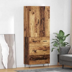 Sonata H Висок шкаф 2 pcs Старо дърво Инженерна дървесина и стъкло - Living