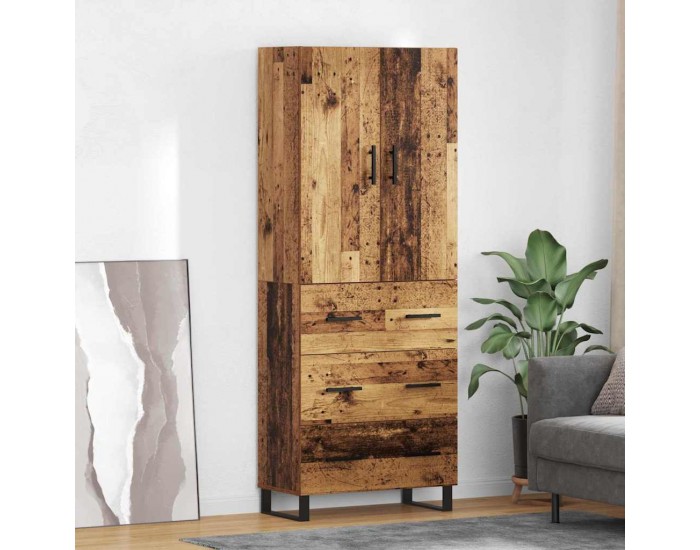 Sonata H Висок шкаф 2 pcs Старо дърво Инженерна дървесина и стъкло
