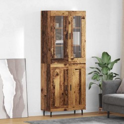 Sonata H Висок шкаф 2 pcs Старо дърво Инженерна дървесина и стъкло - Living