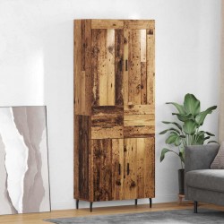 Sonata H Висок шкаф 2 pcs Старо дърво Инженерна дървесина и стъкло - Living