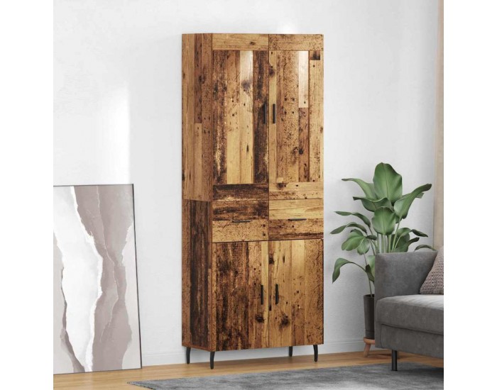 Sonata H Висок шкаф 2 pcs Старо дърво Инженерна дървесина и стъкло
