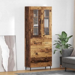 Sonata H Висок шкаф 2 pcs Старо дърво Инженерна дървесина и стъкло - Living