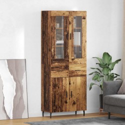 Sonata H Висок шкаф 2 pcs Старо дърво Инженерна дървесина и стъкло - Living